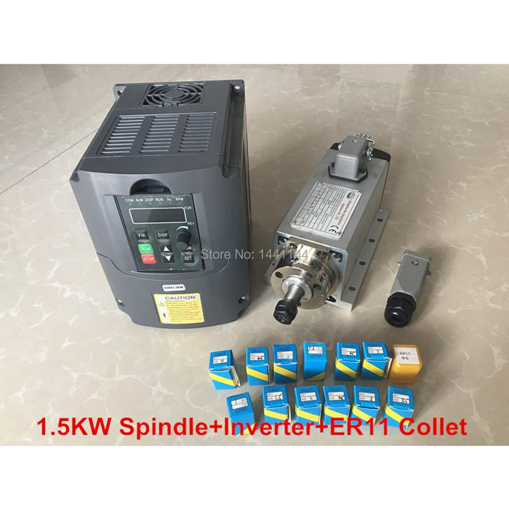 Air Cooled 1.5Kw Spindle Motor Inverter 110V - Kit de moteur de broche refroidi